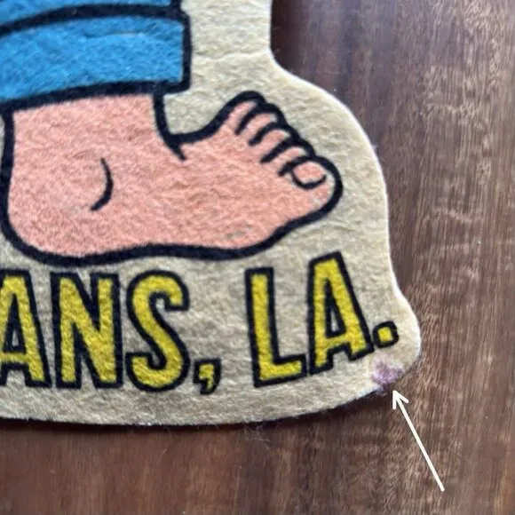 Vintage 1970s Colorful New Orleans Bourbon Street Felt Pennant 22 X 9.5 Souvenir - Picture 4 of 8